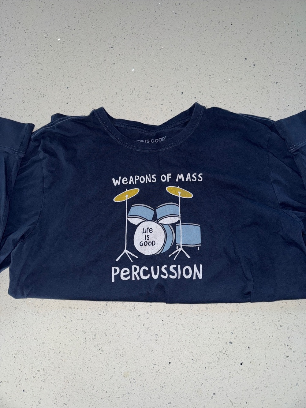Life is Good Navy "Weapons of Mass Percussion" long sleeve Tee